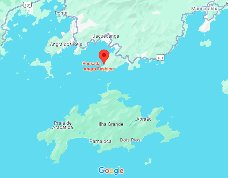 Mapa da localização da Pousada Angra Fashion na Ponta Leste